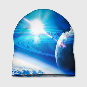 Шапка 3D с принтом Космос в Тюмени, 100% полиэстер | универсальный размер, печать по всей поверхности изделия | galaxy | nasa | nebula | space | star | абстракция | вселенная | галактика | звезда | звезды | космический | наса | планеты