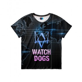 Детская футболка 3D с принтом WATCH DOGS в Тюмени, 100% гипоаллергенный полиэфир | прямой крой, круглый вырез горловины, длина до линии бедер, чуть спущенное плечо, ткань немного тянется | action | ct os | ded sec | fox | game | gamer | glitch | hacker | player | watch dogs | watch dogs 2 | глитч | знак лиса | игра | компьютерная игра | маркус | хакер