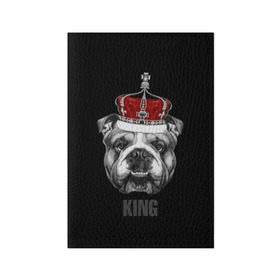 Обложка для паспорта матовая кожа с принтом Английский бульдог с короной в Тюмени, натуральная матовая кожа | размер 19,3 х 13,7 см; прозрачные пластиковые крепления | animals | authority | breed | bulldog | cool | crown | dog | english | fighting | head | illustration | inscription | king | muzzle | supreme | swag | авторитет | английский | бойцовый | бульдог | верховный | голова | животные | иллюстрация | король | кор