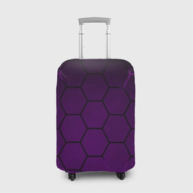 Чехол для чемодана 3D с принтом Неоновая броня в Тюмени, 86% полиэфир, 14% спандекс | двустороннее нанесение принта, прорези для ручек и колес | abstraction | geometry | hexagon | techno | абстракция | броня | геометрия | краски | неон | неоновый | сетка | соты | стальная броня | текстура | шестигранники