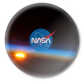 Значок с принтом NASA SPACE в Тюмени,  металл | круглая форма, металлическая застежка в виде булавки | Тематика изображения на принте: galaxy | nasa | nebula | space | star | абстракция | вселенная | галактика | звезда | звезды | космический | наса | планеты