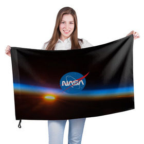 Флаг 3D с принтом NASA SPACE в Тюмени, 100% полиэстер | плотность ткани — 95 г/м2, размер — 67 х 109 см. Принт наносится с одной стороны | galaxy | nasa | nebula | space | star | абстракция | вселенная | галактика | звезда | звезды | космический | наса | планеты