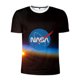 Мужская футболка 3D спортивная с принтом NASA SPACE в Тюмени, 100% полиэстер с улучшенными характеристиками | приталенный силуэт, круглая горловина, широкие плечи, сужается к линии бедра | galaxy | nasa | nebula | space | star | абстракция | вселенная | галактика | звезда | звезды | космический | наса | планеты