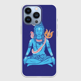 Чехол для iPhone 13 Pro с принтом Шива в Тюмени,  |  | blue | cobra | destroyer | destruction | gods | great | hinduism | india | meditation | om | peace | power | religion | shiva | trident | yoga | боги | великий | власть | знание | индия | индуизм | йога | кайлас | кобра | медитация | ом | разрушение | раз