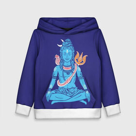Детская толстовка 3D с принтом Шива в Тюмени, 100% полиэстер | двухслойный капюшон со шнурком для регулировки, мягкие манжеты на рукавах и по низу толстовки, спереди карман-кенгуру с мягким внутренним слоем | blue | cobra | destroyer | destruction | gods | great | hinduism | india | meditation | om | peace | power | religion | shiva | trident | yoga | боги | великий | власть | знание | индия | индуизм | йога | кайлас | кобра | медитация | ом | разрушение | раз