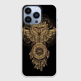 Чехол для iPhone 13 Pro с принтом Сова с ловцом в Тюмени,  |  | animal | catcher | dreams | ethnic | freedom | golden | indians | knowledge | owl | pattern | power | r | ritual | shaman | shamanism | totem | wind | wisdom | ветер | животное | знание | золотой | индейцы | ловец | мудрость | обряд | ритуал | свобода | с