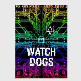 Скетчбук с принтом WATCH DOGS в Тюмени, 100% бумага
 | 48 листов, плотность листов — 100 г/м2, плотность картонной обложки — 250 г/м2. Листы скреплены сверху удобной пружинной спиралью | action | ct os | ded sec | fox | game | gamer | glitch | hacker | player | watch dogs | watch dogs 2 | глитч | знак лиса | игра | компьютерная игра | маркус | хакер