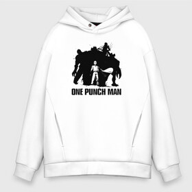 Мужское худи Oversize хлопок с принтом One-Punch Man в Тюмени, френч-терри — 70% хлопок, 30% полиэстер. Мягкий теплый начес внутри —100% хлопок | боковые карманы, эластичные манжеты и нижняя кромка, капюшон на магнитной кнопке | one | one punch man | бесправный ездок | бласт | бэнг | ванпанчмен | генос | демон киборг | лысый плащ | ниндзя | сайтама | сверхзвуковой соник | серебряный клык | тацумаки | человек один удар