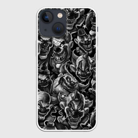 Чехол для iPhone 13 mini с принтом Злые Клоуны в Тюмени,  |  | black | graffiti | horror | stickerbombing | tatu | urban | white | граффити | зло | клоун | клоуны | комикс | мода | стикер | стикербомбинг | стиль | тату | татуировки | тренд | ужас | улыбка | урбан | хоррор | черно белые