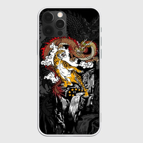 Чехол для iPhone 12 Pro Max с принтом Тигр и дракон в Тюмени, Силикон |  | animals | clouds | country | dragon | east | fangs | japanese | mythical | nature | predator | rising | sun | tiger | восток | восходящего | дракон | животные | клыки | мифический | облака | природа | солнца | страна | тигр | хищник | японский