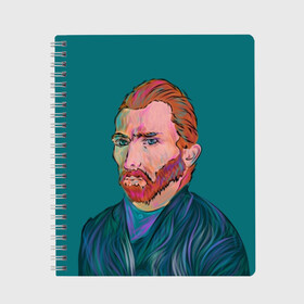 Тетрадь с принтом Ван Гог в Тюмени, 100% бумага | 48 листов, плотность листов — 60 г/м2, плотность картонной обложки — 250 г/м2. Листы скреплены сбоку удобной пружинной спиралью. Уголки страниц и обложки скругленные. Цвет линий — светло-серый
 | art | artist | background | beard | creativity | face | impressionism | look | man | picture | portrait | purple | red | van gogh | борода | ван | взгляд | гог | импрессионизм | искусство | картина | лицо | мужчина | портрет | рыжий | творчество | фиолето