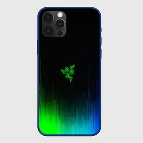 Чехол для iPhone 12 Pro с принтом RAZER NEON в Тюмени, силикон | область печати: задняя сторона чехла, без боковых панелей | game | razer | texture | зеленый | игровое лого | игромания | игры | рэйзер | текстуры