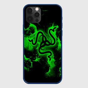 Чехол для iPhone 12 Pro с принтом RAZER в Тюмени, силикон | область печати: задняя сторона чехла, без боковых панелей | game | razer | texture | зеленый | игровое лого | игромания | игры | рэйзер | текстуры