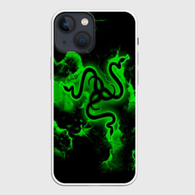 Чехол для iPhone 13 mini с принтом RAZER в Тюмени,  |  | game | razer | texture | зеленый | игровое лого | игромания | игры | рэйзер | текстуры