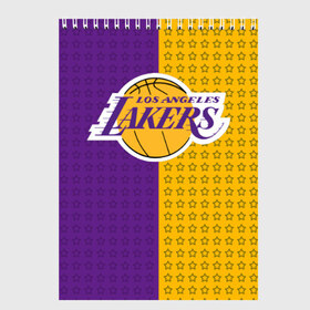 Скетчбук с принтом Lakers (1) в Тюмени, 100% бумага
 | 48 листов, плотность листов — 100 г/м2, плотность картонной обложки — 250 г/м2. Листы скреплены сверху удобной пружинной спиралью | ball | basket | basketball | kobu | lakers | lebron | los angeles | баскетбол | коюи | леброн | лейкерс | лос анджелис