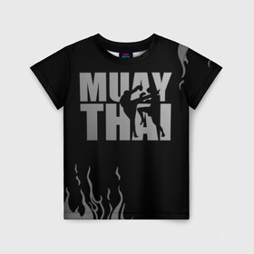 Детская футболка 3D с принтом Muay Thai в Тюмени, 100% гипоаллергенный полиэфир | прямой крой, круглый вырез горловины, длина до линии бедер, чуть спущенное плечо, ткань немного тянется | fight | muay thai | thai boxing | ufc | бокс | ката | кикбоксин | лаос | лоу кик | муай | мьянма | поединок | таиланд | тай | тайский | таолу