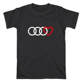 Мужская футболка хлопок с принтом Audi в Тюмени, 100% хлопок | прямой крой, круглый вырез горловины, длина до линии бедер, слегка спущенное плечо. | audi | ауди | купить ауди