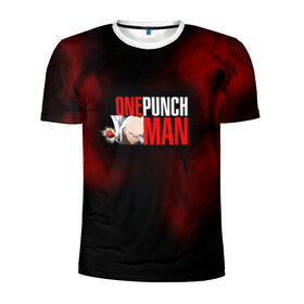 Мужская футболка 3D спортивная с принтом One-Punch Man в Тюмени, 100% полиэстер с улучшенными характеристиками | приталенный силуэт, круглая горловина, широкие плечи, сужается к линии бедра | one | one punch man | бесправный ездок | бласт | бэнг | ванпанчмен | генос | демон киборг | лысый плащ | ниндзя | сайтама | сверхзвуковой соник | серебряный клык | тацумаки | человек один удар
