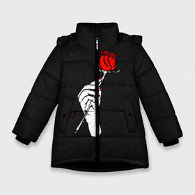 Зимняя куртка для девочек 3D с принтом Lil Peep (Rose) в Тюмени, ткань верха — 100% полиэстер; подклад — 100% полиэстер, утеплитель — 100% полиэстер. | длина ниже бедра, удлиненная спинка, воротник стойка и отстегивающийся капюшон. Есть боковые карманы с листочкой на кнопках, утяжки по низу изделия и внутренний карман на молнии. 

Предусмотрены светоотражающий принт на спинке, радужный светоотражающий элемент на пуллере молнии и на резинке для утяжки. | baby | broken | cry | lil | lil peep | peep | rap | rose | лил | лил пип | пип | реп | роза | сердце