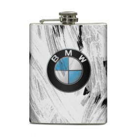 Фляга с принтом BMW в Тюмени, металлический корпус | емкость 0,22 л, размер 125 х 94 мм. Виниловая наклейка запечатывается полностью | bmw | авто | автомобиль | бмв | логотип | машина | надпись | текстура