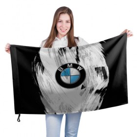 Флаг 3D с принтом BMW в Тюмени, 100% полиэстер | плотность ткани — 95 г/м2, размер — 67 х 109 см. Принт наносится с одной стороны | bmw | авто | автомобиль | бмв | логотип | машина | надпись | текстура