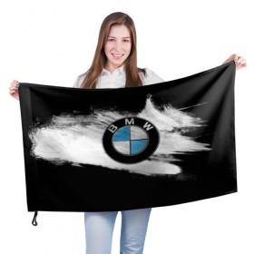 Флаг 3D с принтом BMW в Тюмени, 100% полиэстер | плотность ткани — 95 г/м2, размер — 67 х 109 см. Принт наносится с одной стороны | 