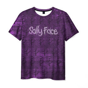 Мужская футболка 3D с принтом Sally Face (Pattern). в Тюмени, 100% полиэфир | прямой крой, круглый вырез горловины, длина до линии бедер | Тематика изображения на принте: 