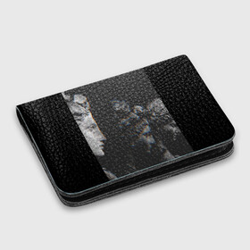 Картхолдер с принтом с принтом SINGULARITY #1 в Тюмени, натуральная матовая кожа | размер 7,3 х 10 см; кардхолдер имеет 4 кармана для карт; | квадрат | мода | сатуя | чёрно белое