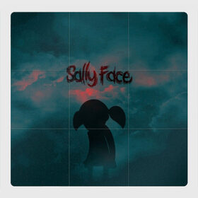 Магнитный плакат 3Х3 с принтом Sally Face (Силуэт). в Тюмени, Полимерный материал с магнитным слоем | 9 деталей размером 9*9 см | face | game | horror | larry | sally | sally face | sanity s fall | игра | ларри | мальчик с протезом | салли | салли фейс | ужасы