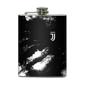 Фляга с принтом Juventus Sport в Тюмени, металлический корпус | емкость 0,22 л, размер 125 х 94 мм. Виниловая наклейка запечатывается полностью | 