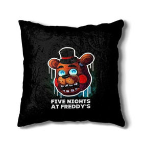 Подушка 3D с принтом Five Nights At Freddy\s в Тюмени, наволочка – 100% полиэстер, наполнитель – холлофайбер (легкий наполнитель, не вызывает аллергию). | состоит из подушки и наволочки. Наволочка на молнии, легко снимается для стирки | 