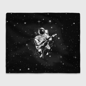 Плед 3D с принтом Cosmorock в Тюмени, 100% полиэстер | закругленные углы, все края обработаны. Ткань не мнется и не растягивается | cosmonaut | cosmos | guitar | music | rock | space | spacesuit | star | гитара | звезда | космонавт | космос | музыка | скафандр