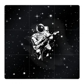 Магнитный плакат 3Х3 с принтом Cosmorock в Тюмени, Полимерный материал с магнитным слоем | 9 деталей размером 9*9 см | Тематика изображения на принте: cosmonaut | cosmos | guitar | music | rock | space | spacesuit | star | гитара | звезда | космонавт | космос | музыка | скафандр