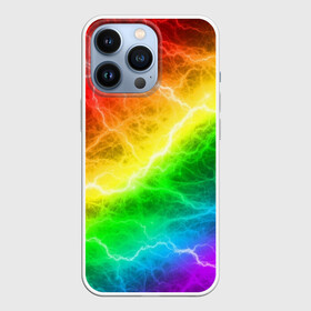 Чехол для iPhone 13 Pro с принтом RAINBOW THUNDER | РАДУЖНЫЕ МОЛНИИ в Тюмени,  |  | battle | battle fire | battle thunder | blue | fire | rainbow | red | texture | thunder | битва | битва молний | битва огней | гроза | молнии | радуга | текстура