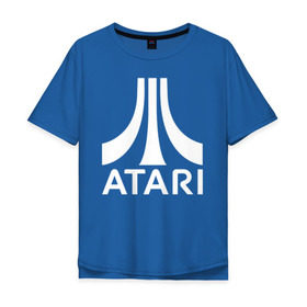 Мужская футболка хлопок Oversize с принтом ATARI в Тюмени, 100% хлопок | свободный крой, круглый ворот, “спинка” длиннее передней части | atari | company | france | games | logo | videogame | атари | видеоигры | компания | компьютерные игры | лого | франция