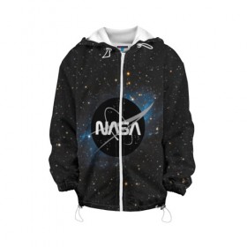 Детская куртка 3D с принтом NASA в Тюмени, 100% полиэстер | застежка — молния, подол и капюшон оформлены резинкой с фиксаторами, по бокам — два кармана без застежек, один потайной карман на груди, плотность верхнего слоя — 90 г/м2; плотность флисового подклада — 260 г/м2 | Тематика изображения на принте: galaxy | nasa | nebula | space | star | абстракция | вселенная | галактика | звезда | звезды | космический | наса | планеты