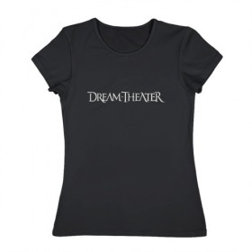 Женская футболка хлопок с принтом Dream Theater logo в Тюмени, 100% хлопок | прямой крой, круглый вырез горловины, длина до линии бедер, слегка спущенное плечо | dream theater | dt | goth | gothic | metal | music | rock | готика | метал | рок | симфони метал