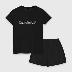 Женская пижама с шортиками хлопок с принтом Dream Theater logo в Тюмени, 100% хлопок | футболка прямого кроя, шорты свободные с широкой мягкой резинкой | dream theater | dt | goth | gothic | metal | music | rock | готика | метал | рок | симфони метал