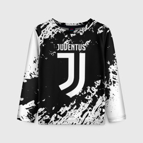 Детский лонгслив 3D с принтом JUVENTUS в Тюмени, 100% полиэстер | длинные рукава, круглый вырез горловины, полуприлегающий силуэт
 | cr7 | fc | football | football club | juve | juventus | ronaldo | sport | роналдо | спорт | спортивные | униформа | фирменные цвета | фк | футбол | футбольный клуб | ювентус