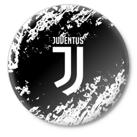 Значок с принтом JUVENTUS в Тюмени,  металл | круглая форма, металлическая застежка в виде булавки | cr7 | fc | football | football club | juve | juventus | ronaldo | sport | роналдо | спорт | спортивные | униформа | фирменные цвета | фк | футбол | футбольный клуб | ювентус