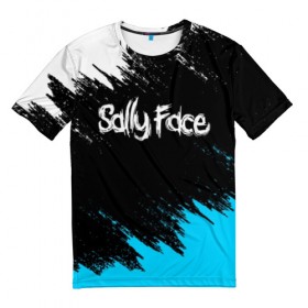 Мужская футболка 3D с принтом SALLY FACE в Тюмени, 100% полиэфир | прямой крой, круглый вырез горловины, длина до линии бедер | Тематика изображения на принте: face | game | horror | larry | sally | sally face | sanity s fall | брызги | игра | краски | ларри | мальчик с протезом | салли | салли фейс | ужасы