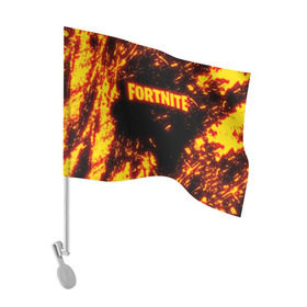 Флаг для автомобиля с принтом FORTNITE FIRE STORM в Тюмени, 100% полиэстер | Размер: 30*21 см | 2019 | armor | armour | cybersport | esport | fire | flame | fortnite | game | llama | logo | броня | игра | киберспорт | лама | огонь | фиолетовый | фирменные цвета | фортнайт