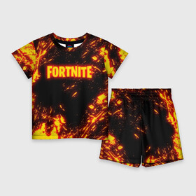 Детский костюм с шортами 3D с принтом FORTNITE FIRE STORM в Тюмени,  |  | 2019 | armor | armour | cybersport | esport | fire | flame | fortnite | game | llama | logo | броня | игра | киберспорт | лама | огонь | фиолетовый | фирменные цвета | фортнайт