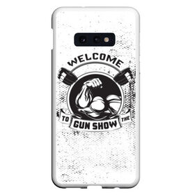 Чехол для Samsung S10E с принтом Gun show в Тюмени, Силикон | Область печати: задняя сторона чехла, без боковых панелей | bodybuilding | diet | exercise | fitness | gym | heath | motivation | muscle | phil | training | workout | бодибилдинг | мотивация | спорт | трансформация | фитнес | эстетичный