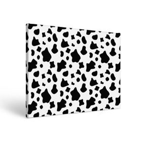 Холст прямоугольный с принтом Корова в Тюмени, 100% ПВХ |  | animal | black white | cow | pattern | животное | кавай | корова | паттерн | пятна | черно белое