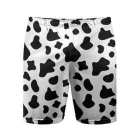 Мужские шорты 3D спортивные с принтом Корова в Тюмени,  |  | animal | black white | cow | pattern | животное | кавай | корова | паттерн | пятна | черно белое
