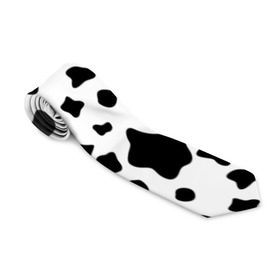Галстук 3D с принтом Корова в Тюмени, 100% полиэстер | Длина 148 см; Плотность 150-180 г/м2 | animal | black white | cow | pattern | животное | кавай | корова | паттерн | пятна | черно белое