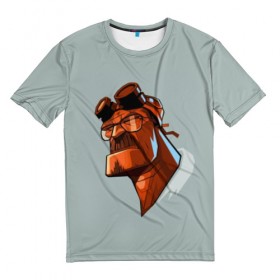 Мужская футболка 3D с принтом Hellbad в Тюмени, 100% полиэфир | прямой крой, круглый вырез горловины, длина до линии бедер | art | breaking bad | hellboy | movie | арт. кино | во все тяжкие | приколы | сериалы | фильмы | хелбой | хеллбой | хэллбой