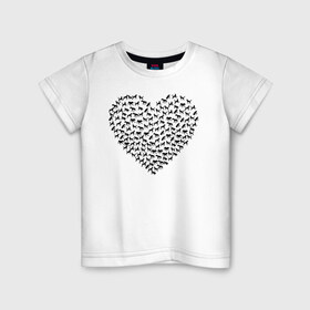 Детская футболка хлопок с принтом Собаковое сердце. в Тюмени, 100% хлопок | круглый вырез горловины, полуприлегающий силуэт, длина до линии бедер | Тематика изображения на принте: животные | любовь | милые | прикольная | прикольный | сердечки | сердце | собаки | собачки