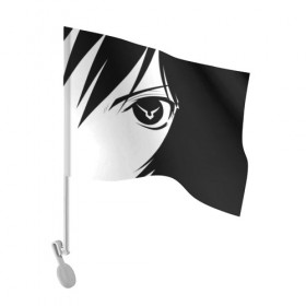 Флаг для автомобиля с принтом Code Geass (Глаз Лелуша). в Тюмени, 100% полиэстер | Размер: 30*21 см | аниме | глаз лелуша | знак гиаса | код гиас | силуэт | эмблема